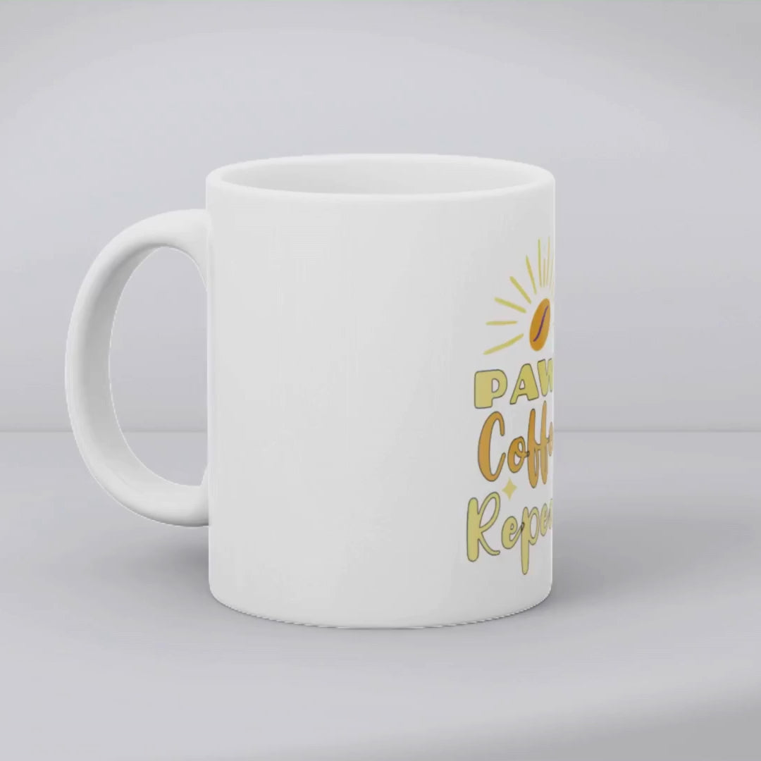 Paws, coffee, repeat – the perfect rhythmic mug for dedicated pet lovers and coffee enthusiasts.