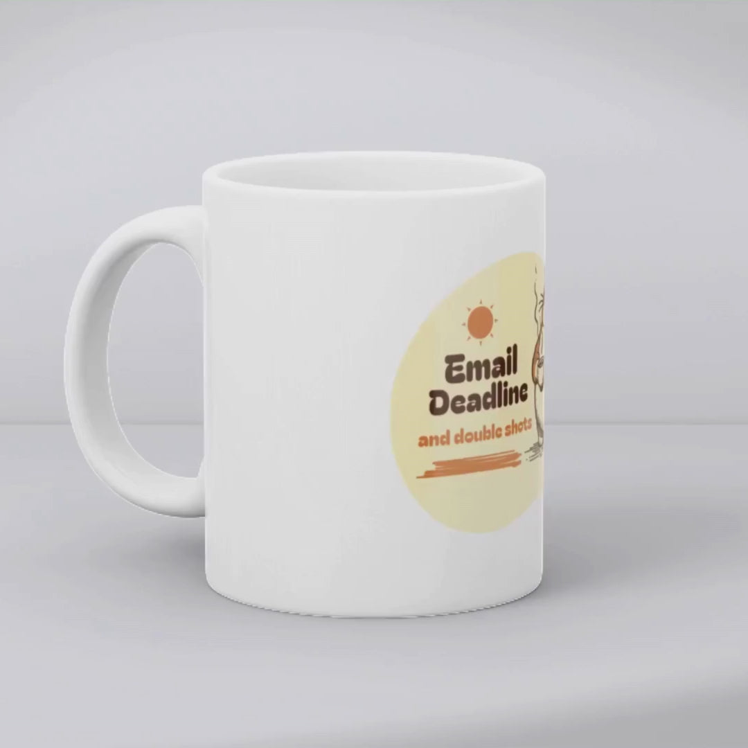 Emails, deadlines, and double shots – the perfect corporate mug for office warriors and coffee lovers.