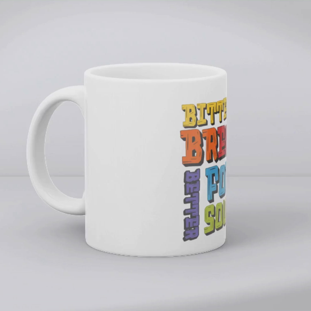 Bitter Brew For A Bitter Soul – the perfect unapologetic mug for dark humor coffee lovers.