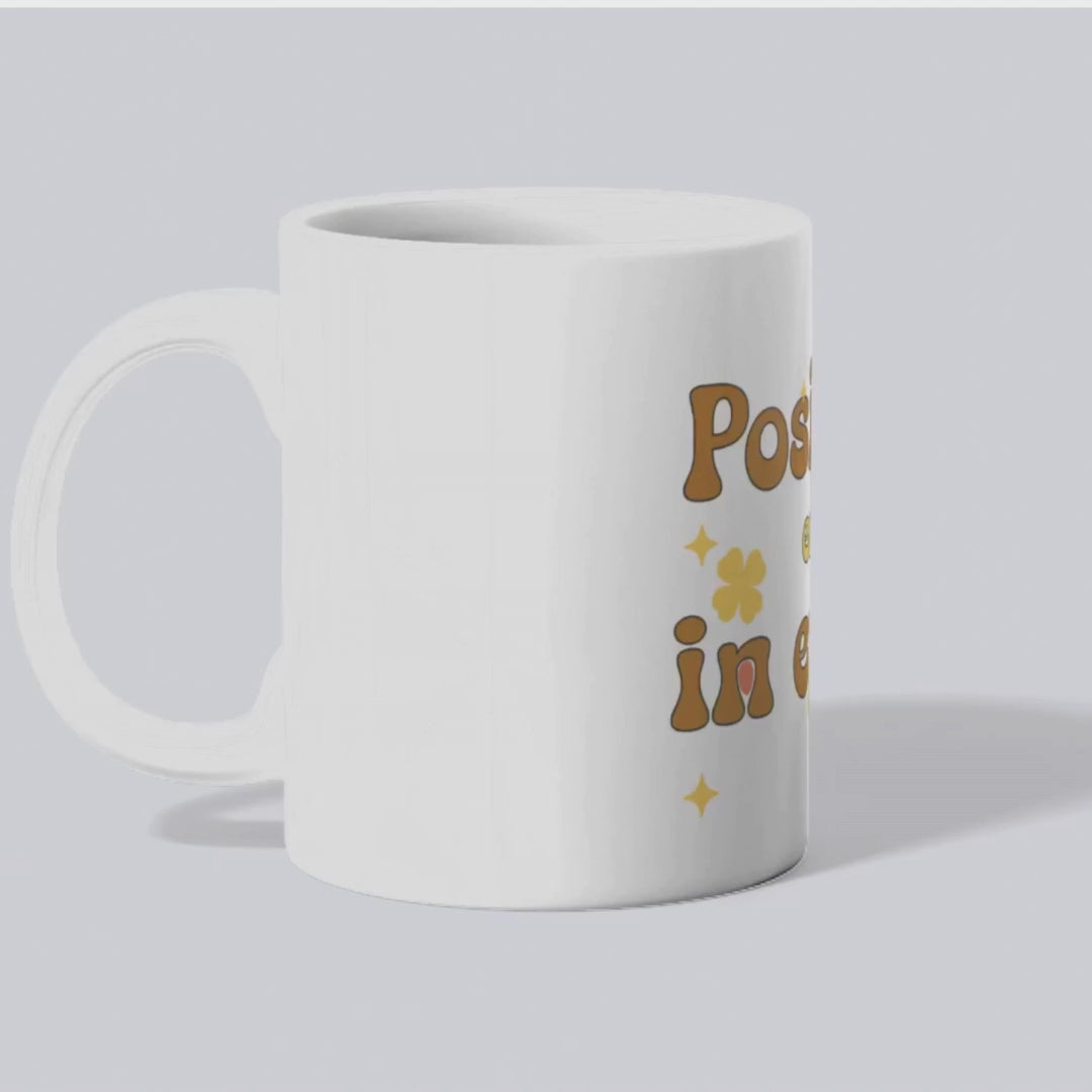 Kickstart your day with Positivity – the perfect positive energy mug for coffee, tea, or hot chocolate lovers.
