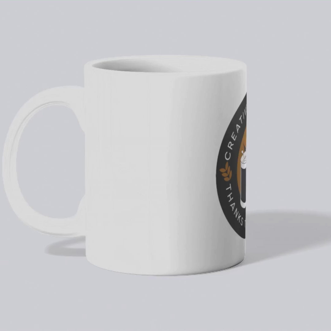 Creative at work, thanks to caffeine – the perfect inspired mug for innovative professionals and coffee lovers.