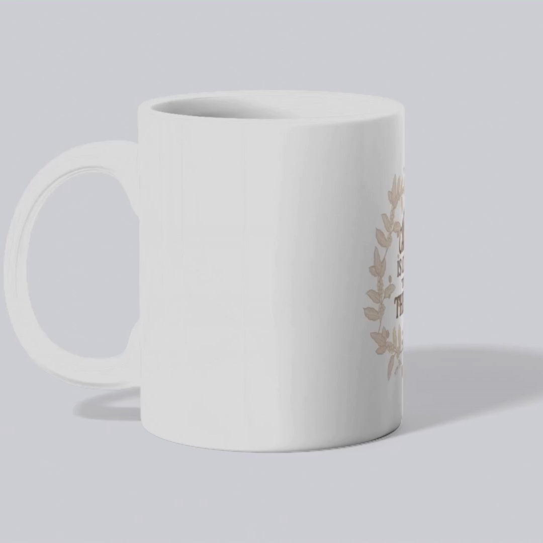 Caffeine is cheaper than therapy – the perfect relatable mug for self-care realists and coffee lovers.