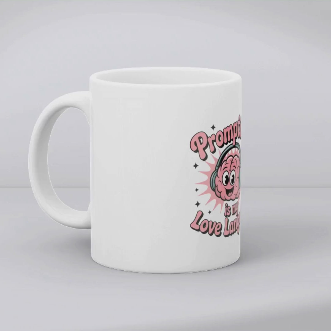 Prompting is my love language mug