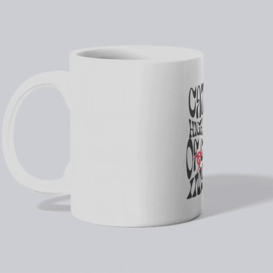 Caution: High levels of cringe inside – the perfect self-aware mug for unapologetic coffee lovers.