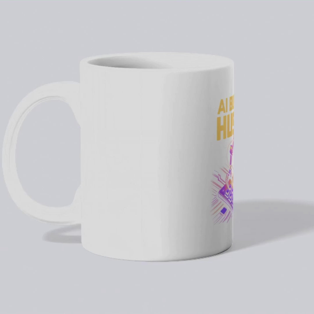 AI Built This Hustle – the perfect entrepreneurial mug for tech innovators and coffee lovers.
