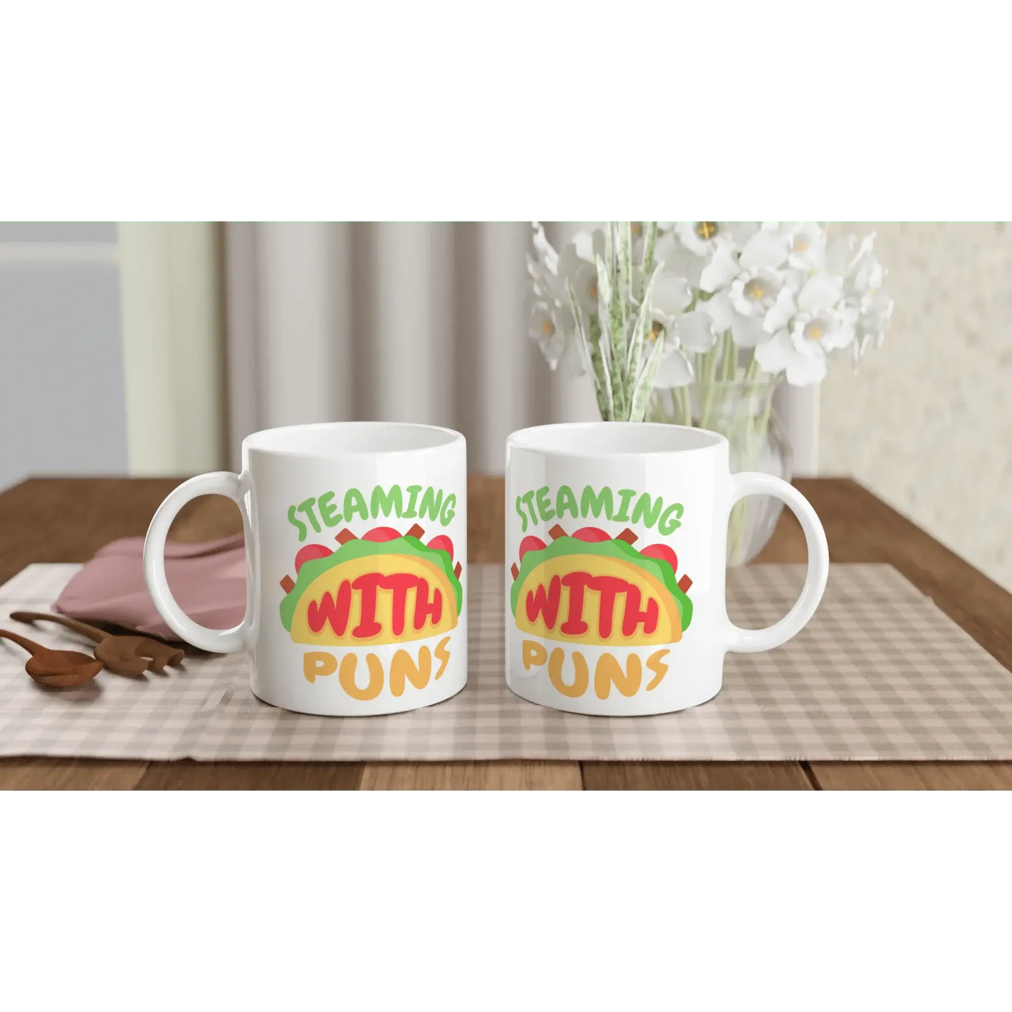 Steaming with puns Mug - Mood In A Mug