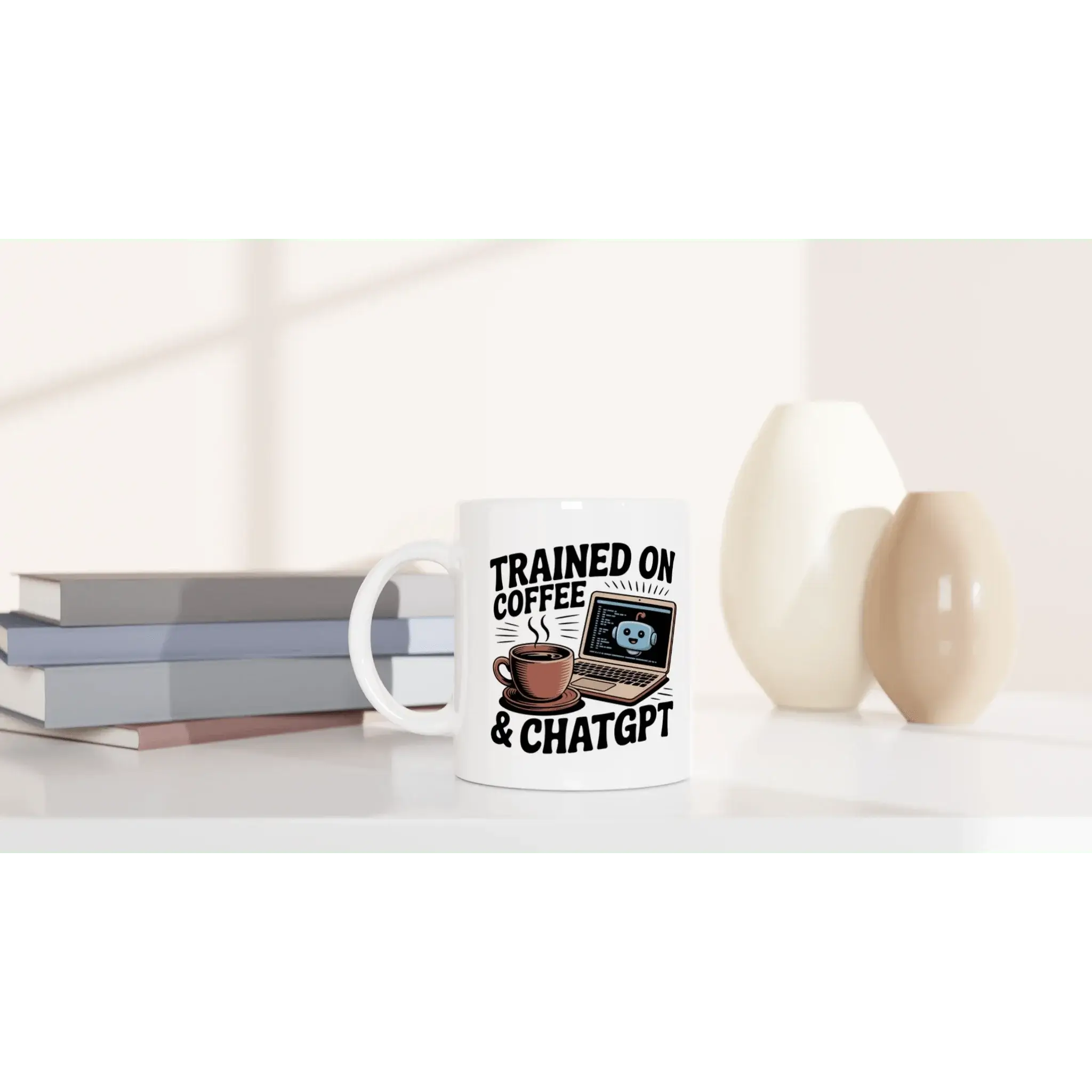 Trained on Coffee and Chatgpt Mug - Mood In A Mug