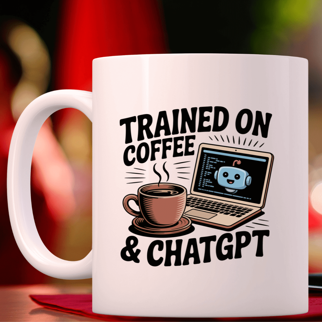 Trained on Coffee and Chatgpt Mug - Mood In A Mug