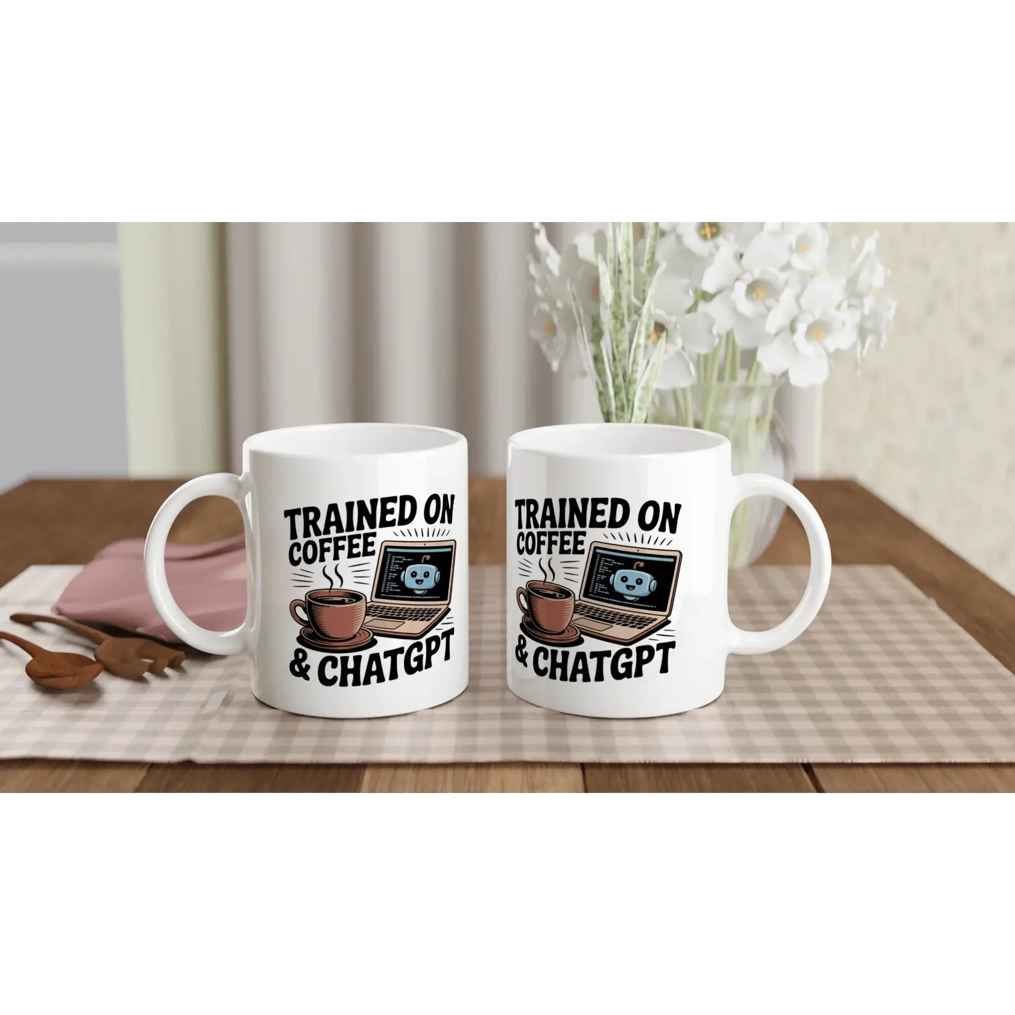 Trained on Coffee and Chatgpt Mug - Mood In A Mug