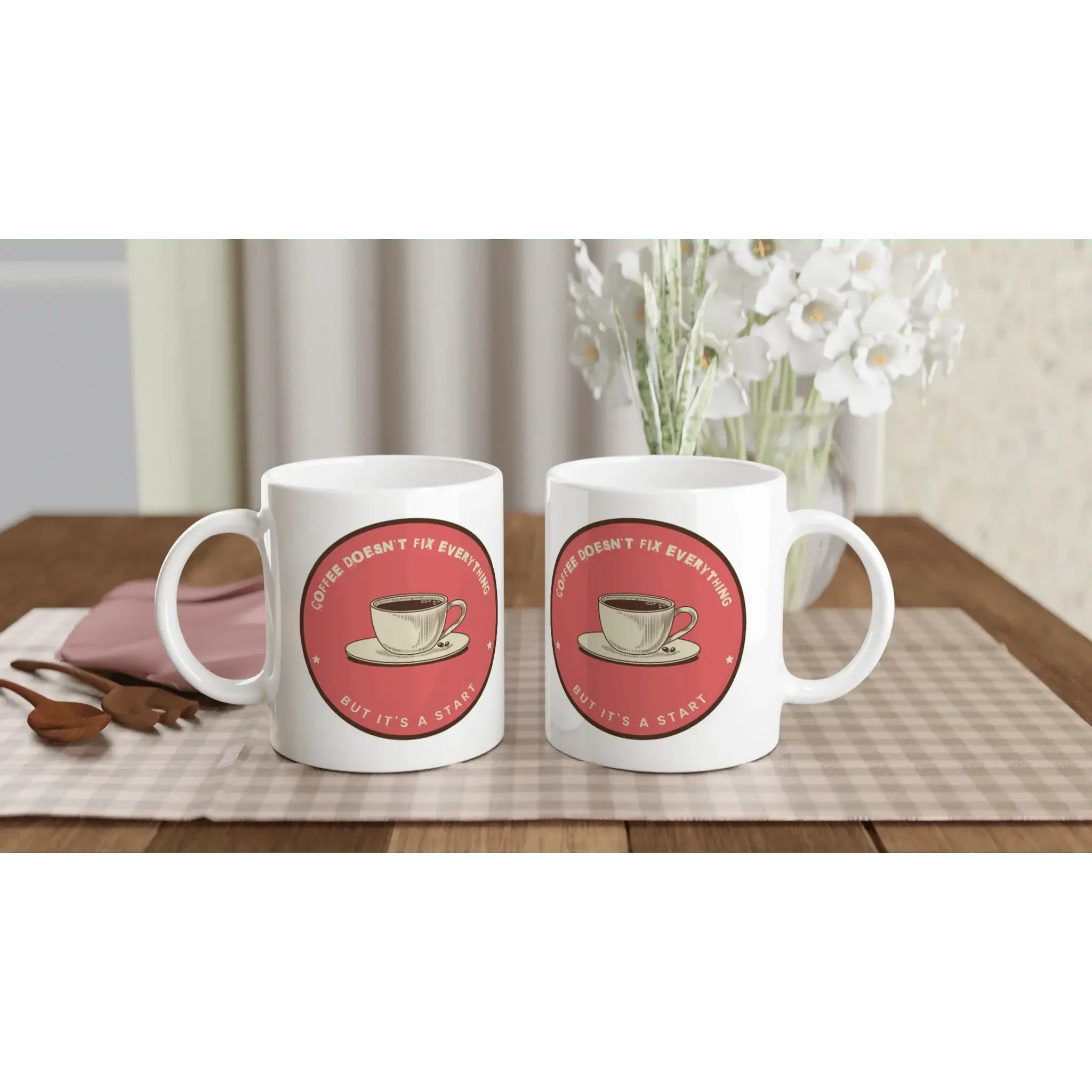 White 11oz Ceramic Mug - Mood In A Mug