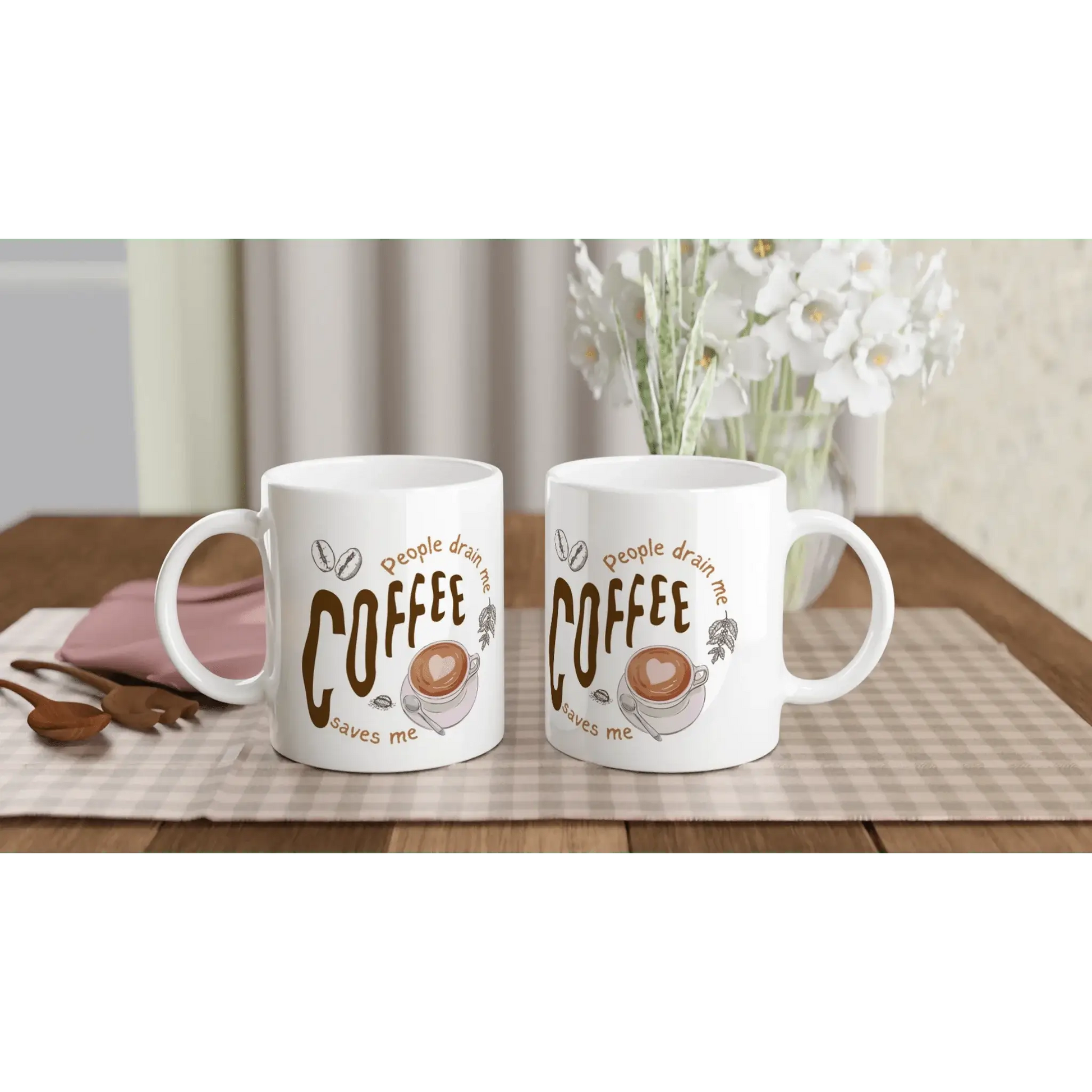 White 11oz Ceramic Mug - Mood In A Mug